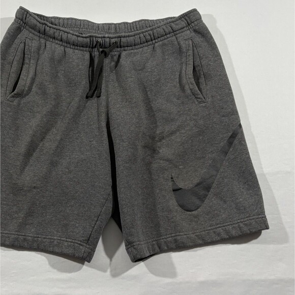 Nike Mens Club Fleece Explosive Shorts 843520-071 Charcoal Grey Black Sz L FLAW - Picture 2 of 11
